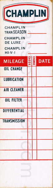 Champlin 4-69 Oil Change Sticker